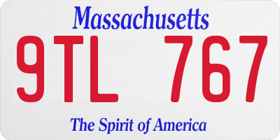 MA license plate 9TL767