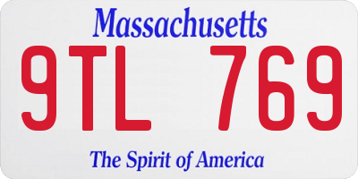 MA license plate 9TL769