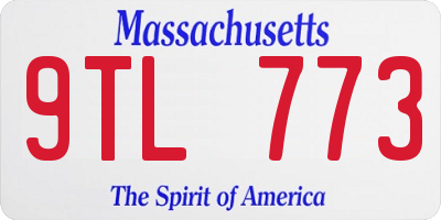 MA license plate 9TL773