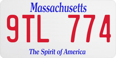 MA license plate 9TL774