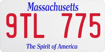 MA license plate 9TL775