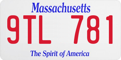 MA license plate 9TL781