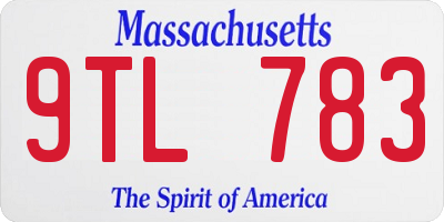 MA license plate 9TL783