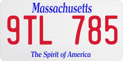 MA license plate 9TL785