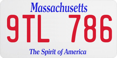 MA license plate 9TL786