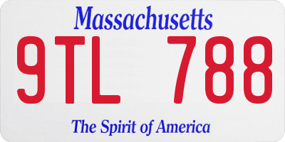 MA license plate 9TL788