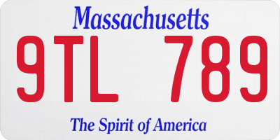 MA license plate 9TL789