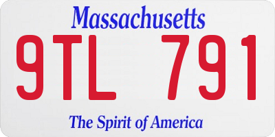 MA license plate 9TL791