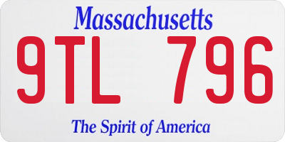 MA license plate 9TL796