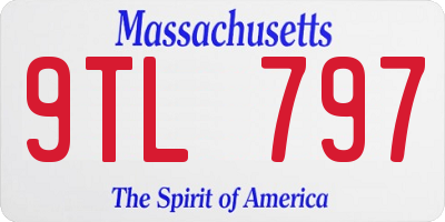 MA license plate 9TL797