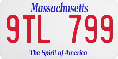 MA license plate 9TL799