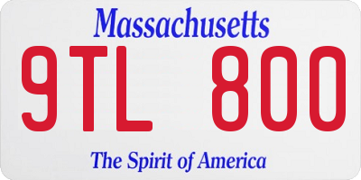 MA license plate 9TL800