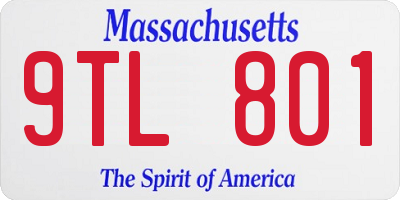 MA license plate 9TL801