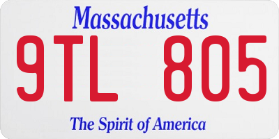 MA license plate 9TL805