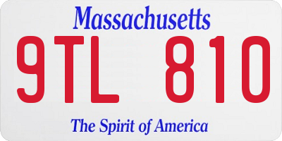 MA license plate 9TL810