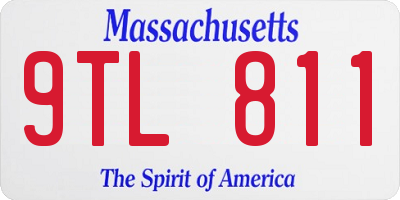 MA license plate 9TL811