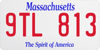 MA license plate 9TL813