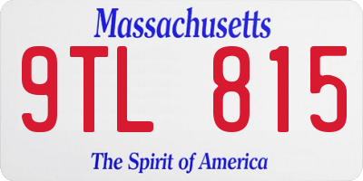MA license plate 9TL815