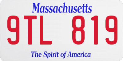 MA license plate 9TL819