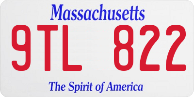 MA license plate 9TL822