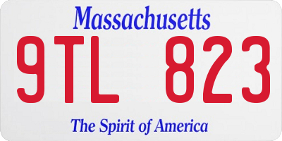 MA license plate 9TL823