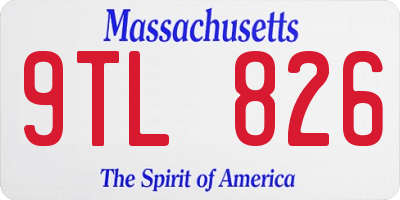 MA license plate 9TL826
