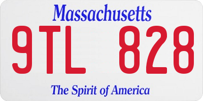 MA license plate 9TL828
