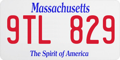 MA license plate 9TL829