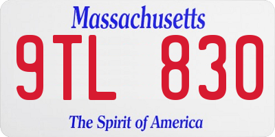 MA license plate 9TL830