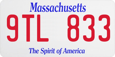 MA license plate 9TL833