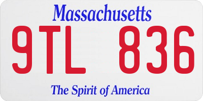 MA license plate 9TL836
