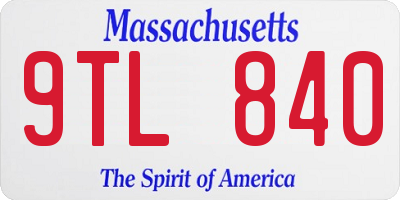 MA license plate 9TL840