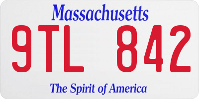 MA license plate 9TL842