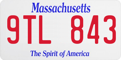 MA license plate 9TL843