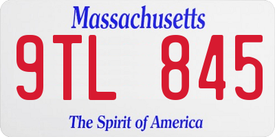 MA license plate 9TL845