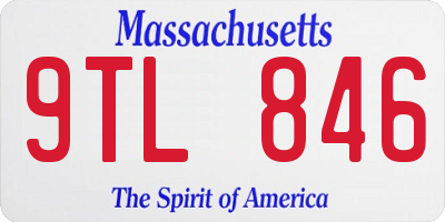 MA license plate 9TL846