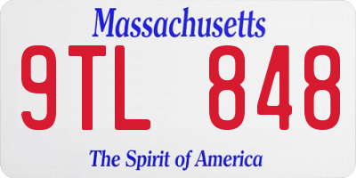 MA license plate 9TL848
