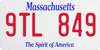 MA license plate 9TL849