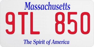 MA license plate 9TL850