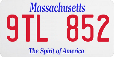 MA license plate 9TL852