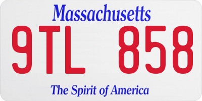 MA license plate 9TL858