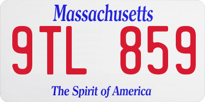 MA license plate 9TL859