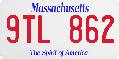 MA license plate 9TL862