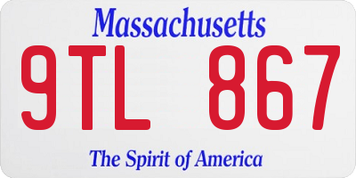 MA license plate 9TL867