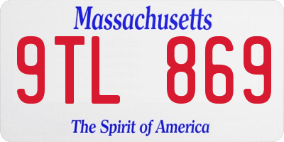 MA license plate 9TL869