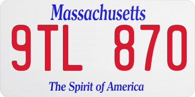 MA license plate 9TL870