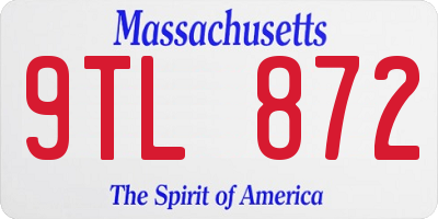 MA license plate 9TL872