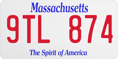 MA license plate 9TL874