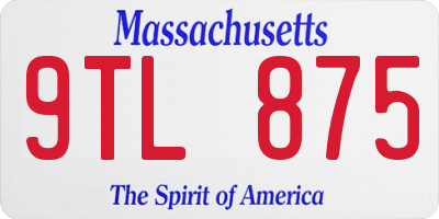 MA license plate 9TL875