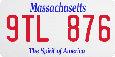 MA license plate 9TL876